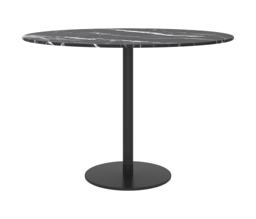 Tablero de mesa diseño mármol vidrio templado negro Ø60x0,8 cm