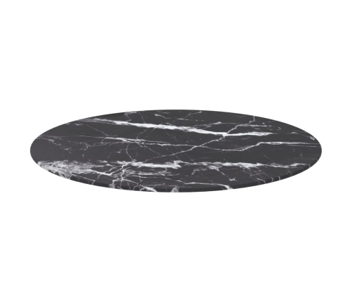 Tablero de mesa diseño mármol vidrio templado negro Ø70x0,8 cm