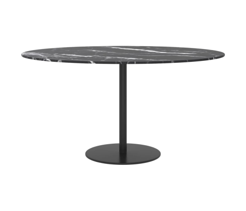 Tablero de mesa diseño mármol vidrio templado negro Ø80x1 cm