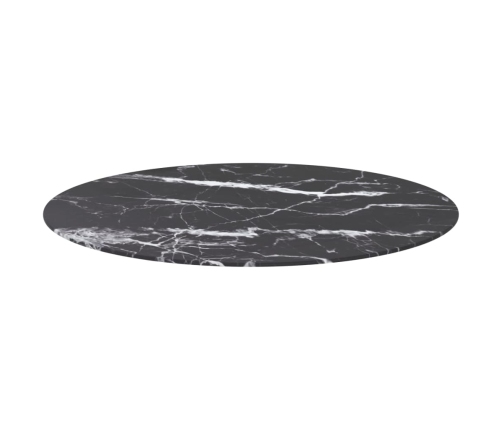 Tablero de mesa diseño mármol vidrio templado negro Ø90x1 cm