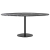 Tablero de mesa diseño mármol vidrio templado negro Ø90x1 cm