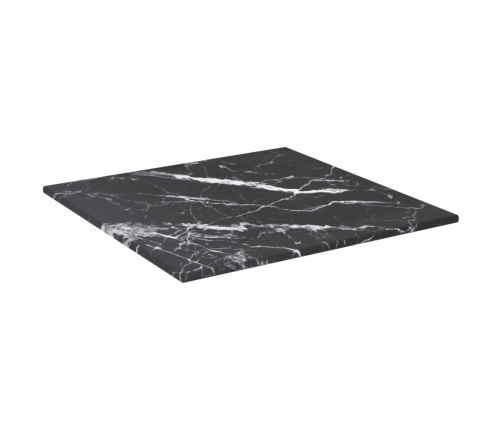 Tablero mesa diseño mármol vidrio templado negro 30x30 cm 6 mm