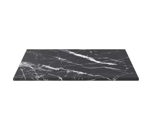 Tablero mesa diseño mármol vidrio templado negro 30x30 cm 6 mm