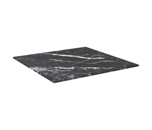 Tablero mesa diseño mármol vidrio templado negro 40x40 cm 6 mm