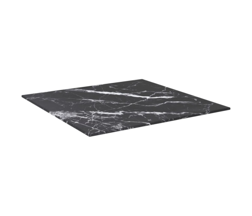 Tablero mesa diseño mármol vidrio templado negro 50x50 cm 6 mm