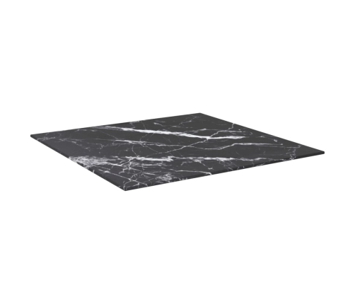 Tablero mesa diseño mármol vidrio templado negro 60x60 cm 6 mm