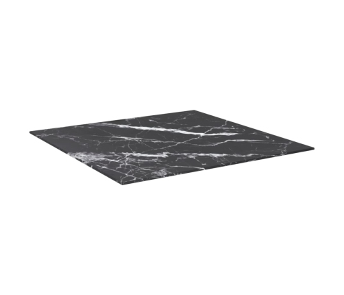 Tablero mesa diseño mármol vidrio templado negro 70x70 cm 6 mm