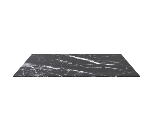 Tablero mesa diseño mármol vidrio templado negro 70x70 cm 6 mm