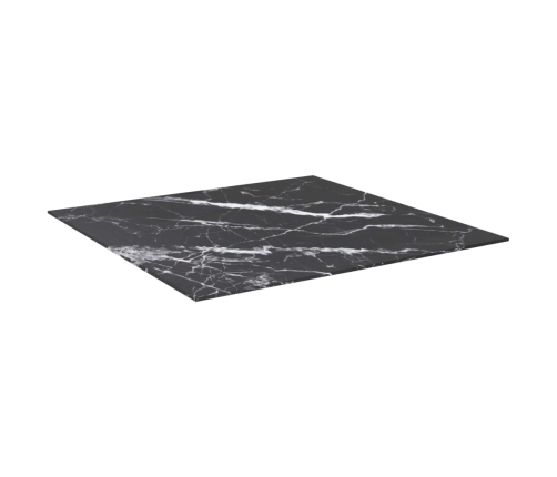 Tablero mesa diseño mármol vidrio templado negro 80x80 cm 6 mm