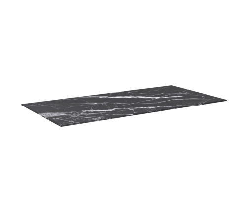 Tablero mesa diseño mármol vidrio templado negro 100x50 cm 6 mm