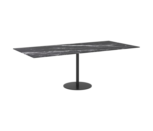 Tablero mesa diseño mármol vidrio templado negro 100x62 cm 8 mm