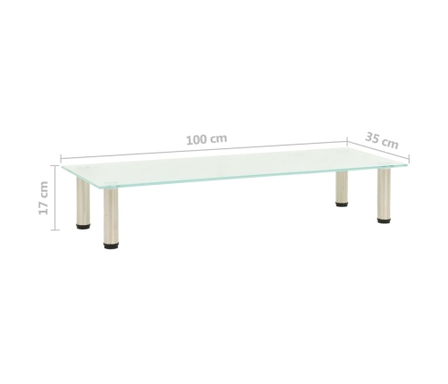 322768  TV Stand Frosted 100x35x17 cm Tempered Glass