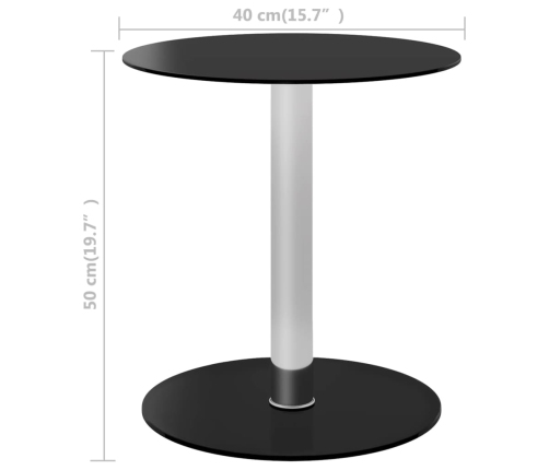 Mesa de centro de vidrio templado negro 40 cm