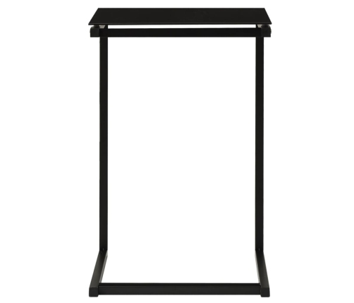 Mesa auxiliar de vidrio templado negro 40x40x60 cm