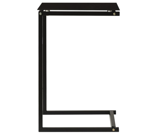 Mesa auxiliar de vidrio templado negro 40x40x60 cm