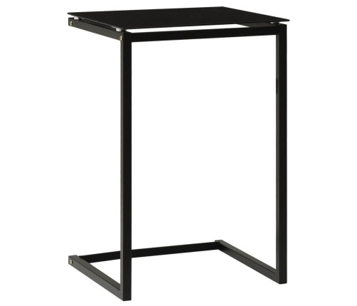 Mesa auxiliar de vidrio templado negro 40x40x60 cm