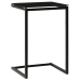 Mesa auxiliar de vidrio templado negro 40x40x60 cm