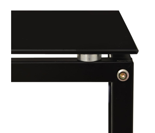 Mesa auxiliar de vidrio templado negro 40x40x60 cm