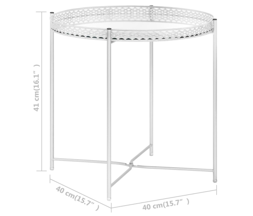 Mesa auxiliar vidrio plateado 40x40x41 cm