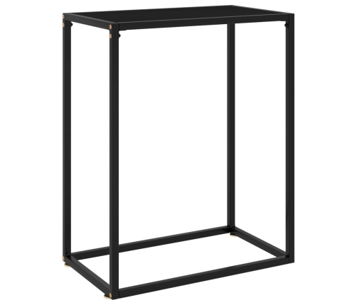 Mesa consola vidrio templado negro 60x35x75 cm