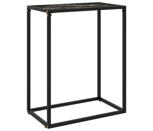 vidaXL Mesa consola vidrio templado negro 60x35x75 cm