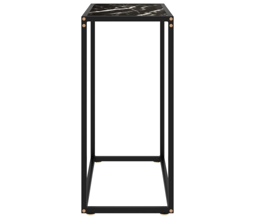 vidaXL Mesa consola vidrio templado negro 60x35x75 cm