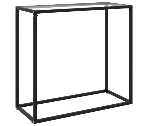 vidaXL Mesa consola vidrio templado transparente 80x35x75 cm