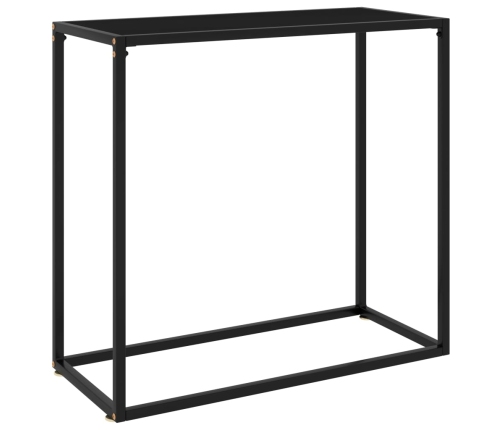 Mesa consola vidrio templado negro 80x35x75 cm