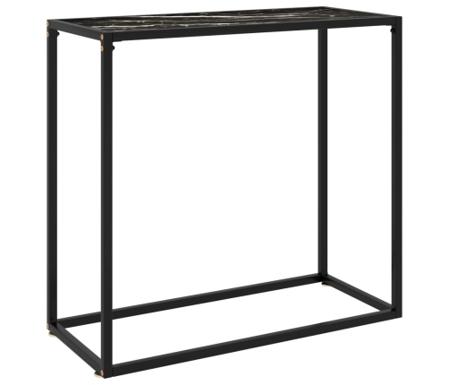 Mesa consola vidrio templado negro 80x35x75 cm