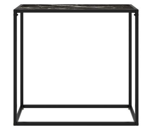 vidaXL Mesa consola vidrio templado negro 80x35x75 cm