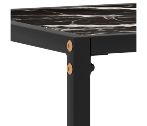 Mesa consola vidrio templado negro 80x35x75 cm