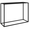 vidaXL Mesa consola vidrio templado negro 100x35x75 cm