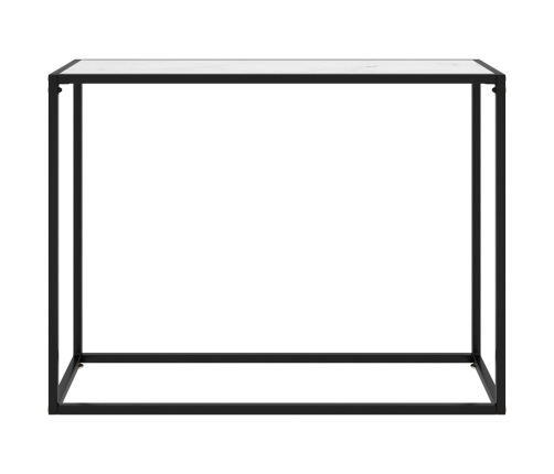 vidaXL Mesa consola vidrio templado blanco 100x35x75 cm