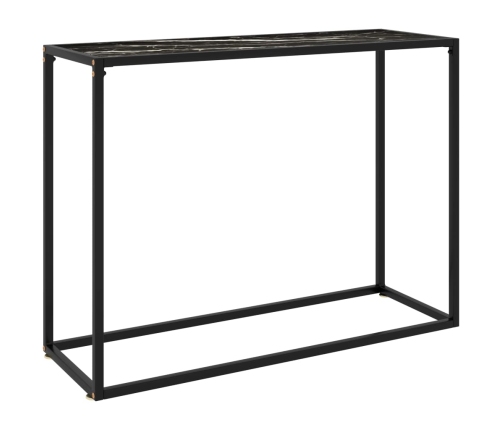 Mesa consola vidrio templado negro 100x35x75 cm