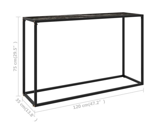 Mesa consola vidrio templado negro 120x35x75 cm