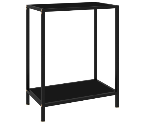 Mesa de consola negro vidrio templado 60x35x75 cm