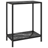 Mesa de consola negro vidrio templado 60x35x75 cm