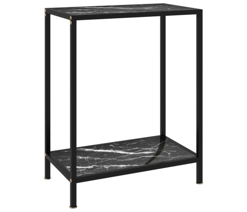 vidaXL Mesa de consola negro vidrio templado 60x35x75 cm