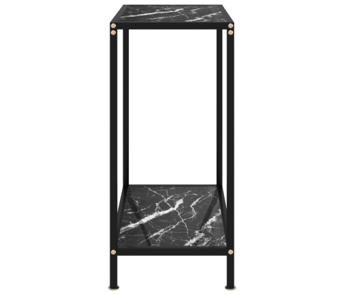 vidaXL Mesa de consola negro vidrio templado 60x35x75 cm