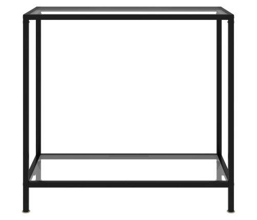 vidaXL Mesa de consola transparente vidrio templado 80x35x75 cm