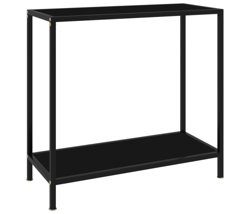 Mesa de consola negro vidrio templado 80x35x75 cm