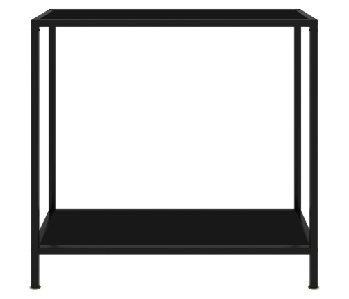 Mesa de consola negro vidrio templado 80x35x75 cm