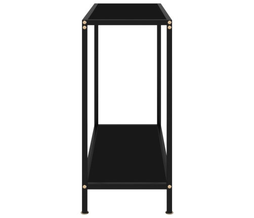 Mesa de consola negro vidrio templado 80x35x75 cm