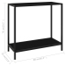 Mesa de consola negro vidrio templado 80x35x75 cm