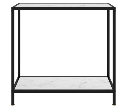 Mesa de consola blanco vidrio templado 80x35x75 cm