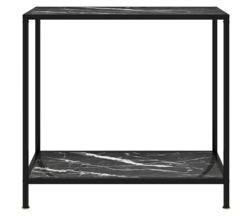 Mesa de consola negro vidrio templado 80x35x75 cm