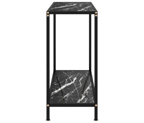 Mesa de consola negro vidrio templado 80x35x75 cm