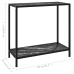 Mesa de consola negro vidrio templado 80x35x75 cm