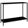 Mesa de consola negro vidrio templado 100x35x75 cm