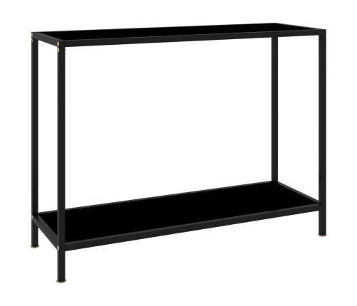 Mesa de consola negro vidrio templado 100x35x75 cm